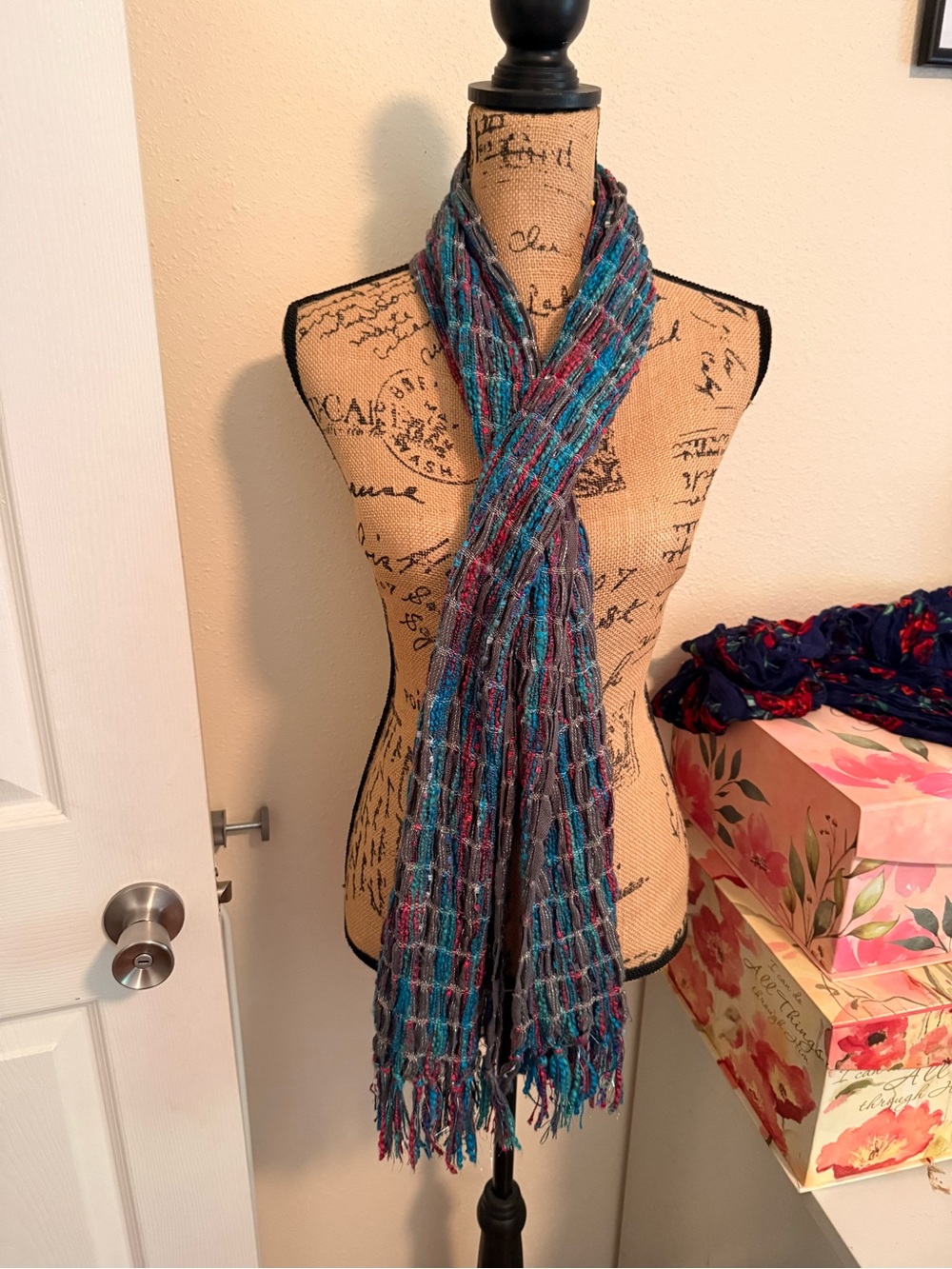 Woven Multicolor Fringe Scarf - Women Accessories